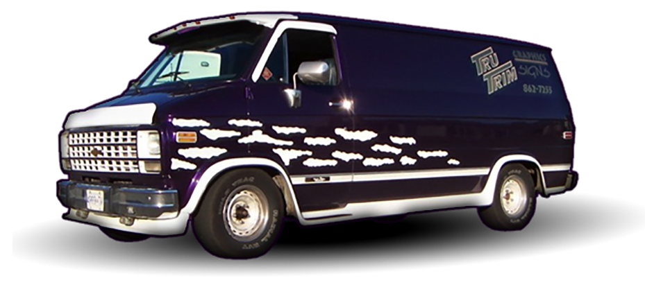 Tru-Trim Graphics & Signs - The Purple Van Guy, custom graphics, custom vehicle graphics, boat graphics, rv graphics, bike graphics, aircraft graphics, vehicle striping, vehicle graphic accessories and mouldings